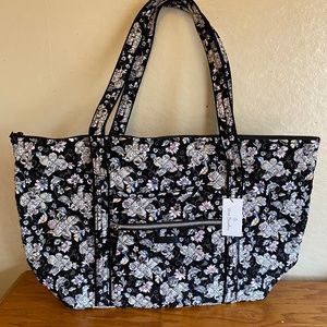 Vera Bradley Signature Miller Black with Flowers Tote